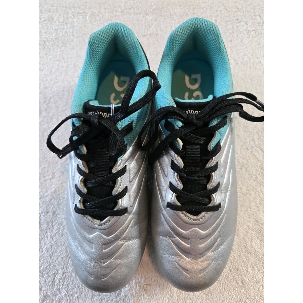 DSG‎ Speed Viper soccer cleats Kids size 1 Turquoise, Grey & Black
